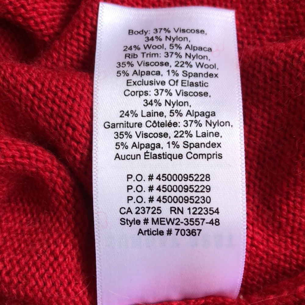 Aritzia Sunday Best Red V-Neck Cropped Sweater XS - Picture 8 of 8